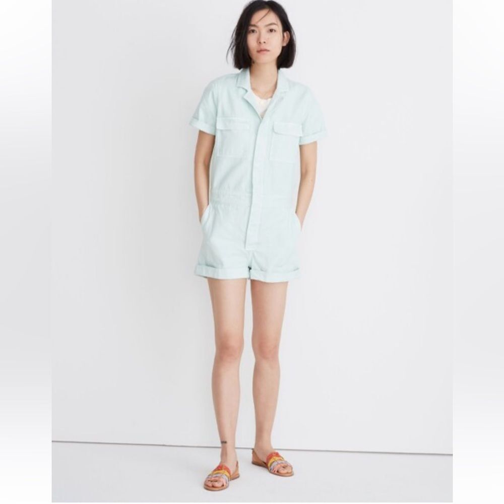 Madewell Denim Coveralls Romper Sea Haze